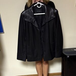 Jones New York Classic Black Leather Jacket